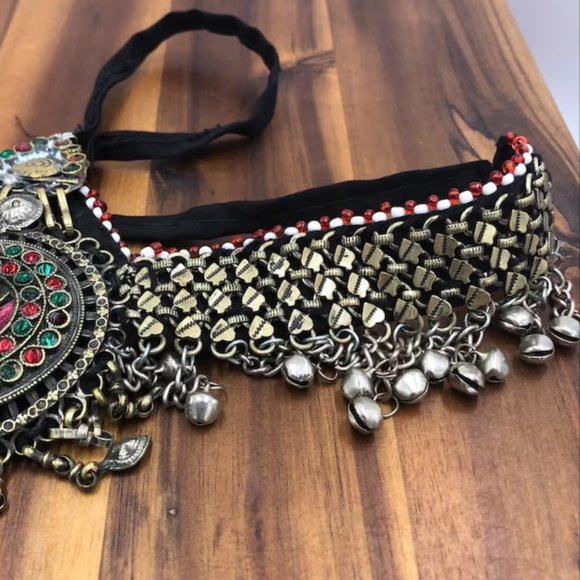 Vintage Headpiece Afghan headpiece, Hair Jewelry, Headpiece Jewelry, Tribal - Picture 6 of 7